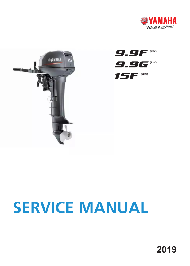 Manual de Serviço Yamaha Motor de Popa 9.9F 9.9G 15F 2019 - PDF (Inglês)