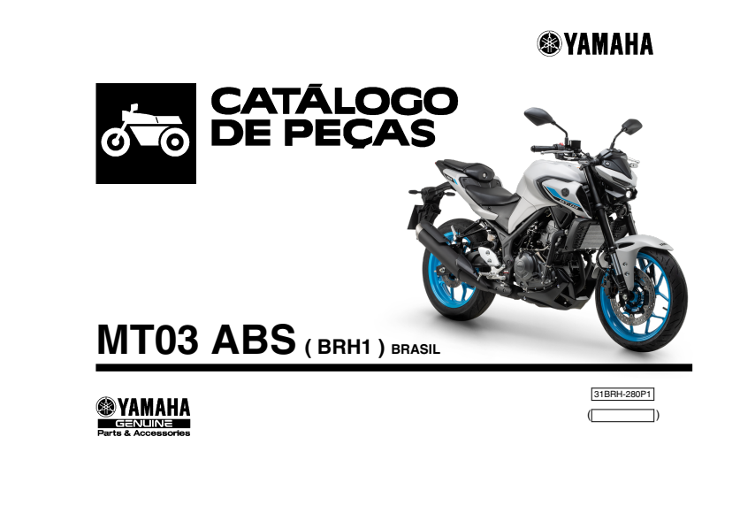 Capa do catálogo de peças Yamaha MT-03 ABS 2026 em PDF
