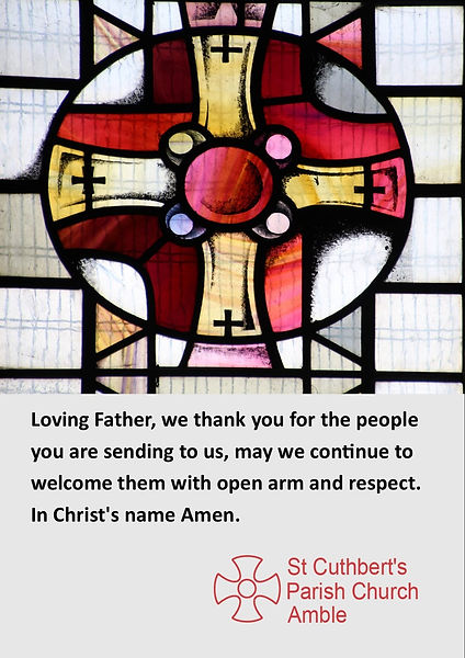 A stained glass picture of a red celtic cross from our wet window.