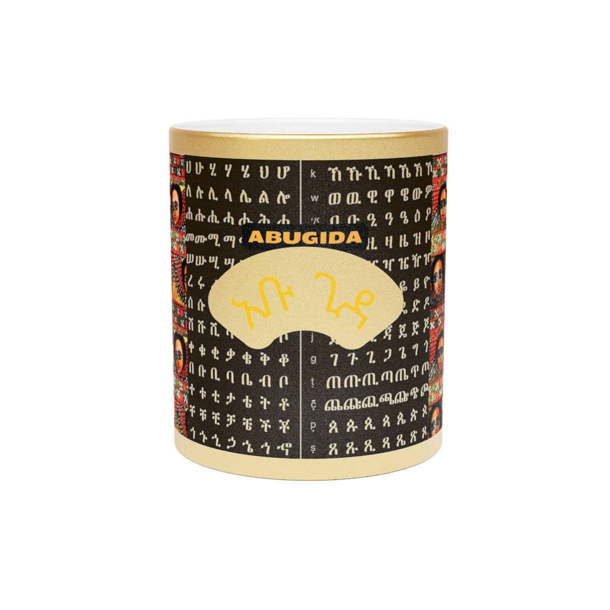 Abugida Metallic Mug (Silver\Gold)
