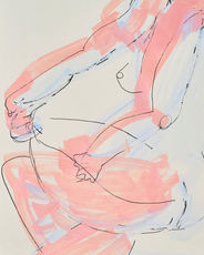 Blind seated figure with acrylic, by Mara Wagner