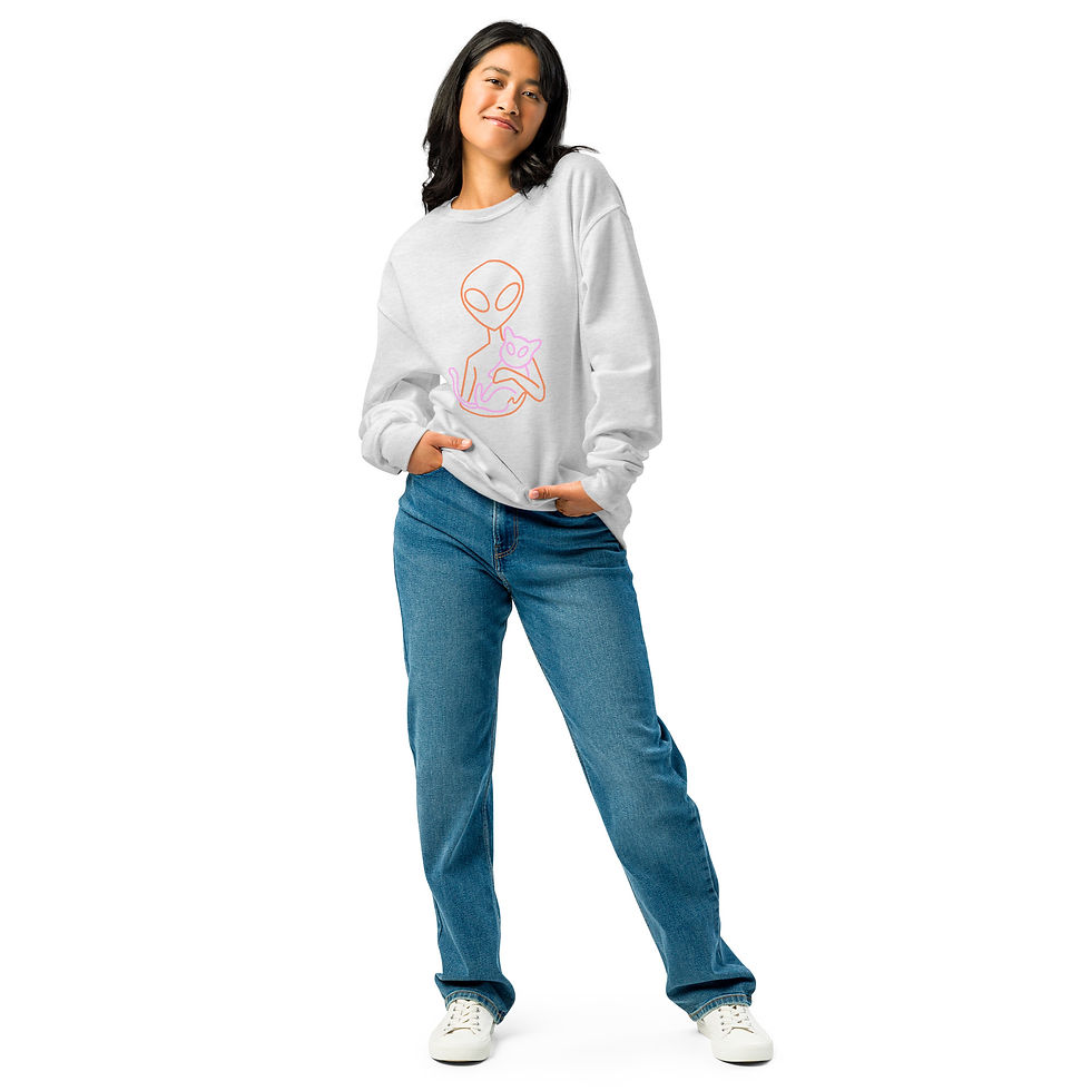 Thumbnail: Alien & Cat Crew neck sweatshirt