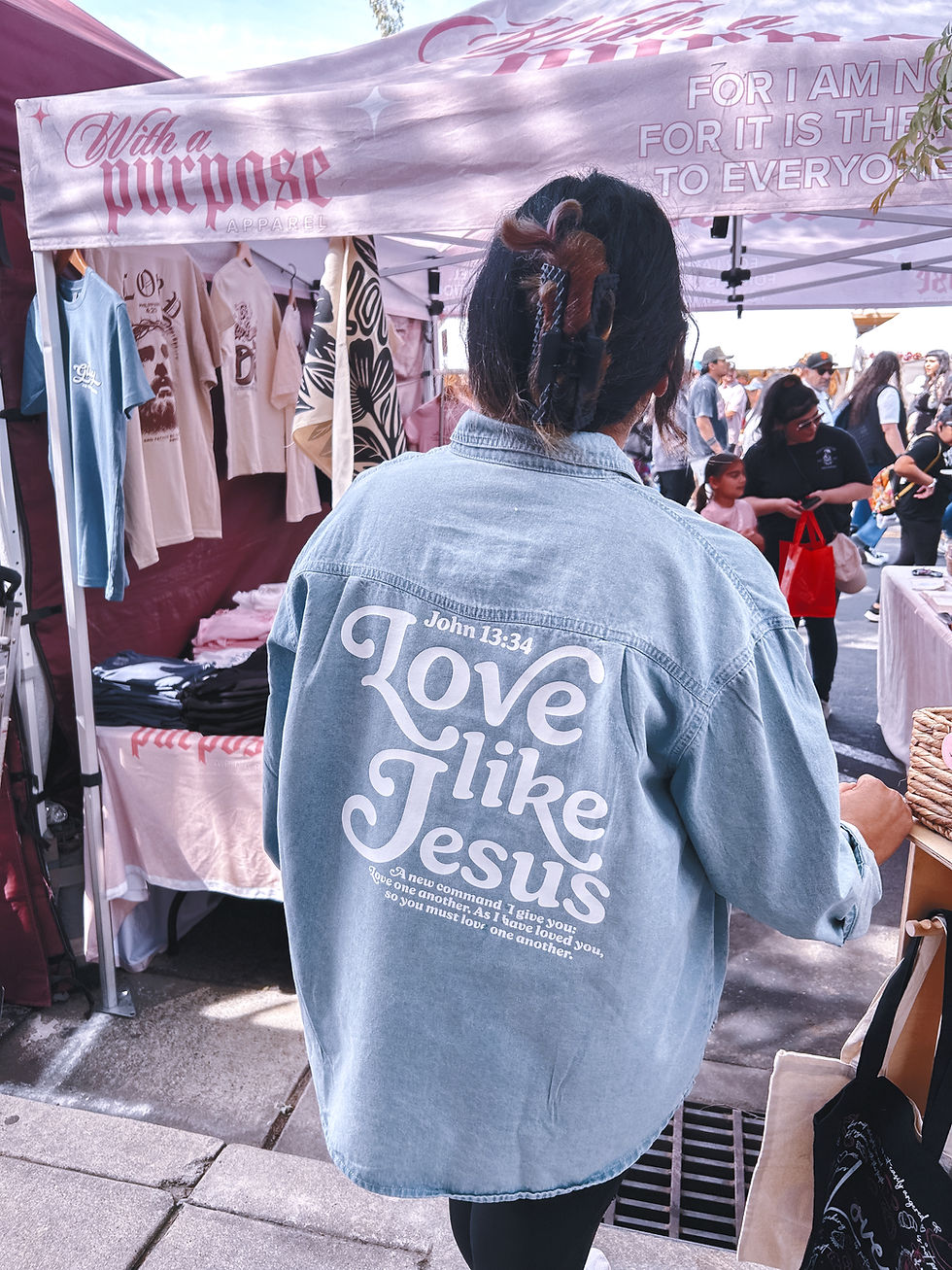 Thumbnail: Love like Jesus Denim long sleeve