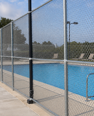 Commercial chainlink fence surrounding a pool facility in Ocala, Florida