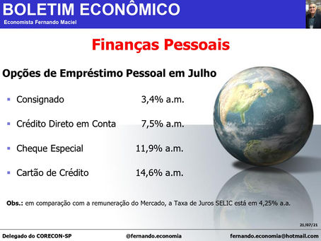 Boletim Econômico - Finanças Pessoais, por Fernando Maciel