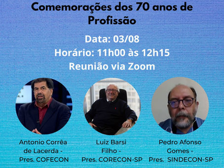 Live: Abertura do Mês e das Comemorações dos 70 anos de Profissão