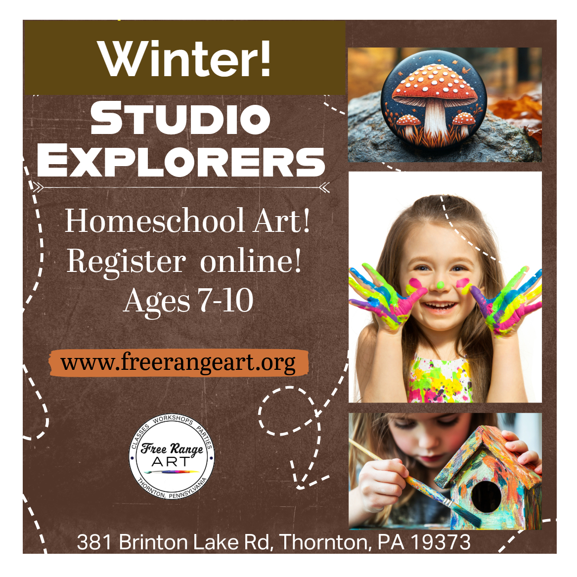 STUDIO EXPLORERS Homeschool Art, bi-weekly Fridays 10-11:30, Ages 7-10