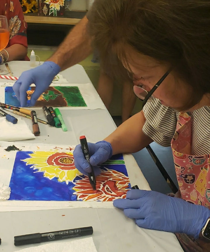 Thumbnail: Adult Workshop: Alcohol Ink Sunflowers!  Tuesday, Sept 15th 6:30-8:30