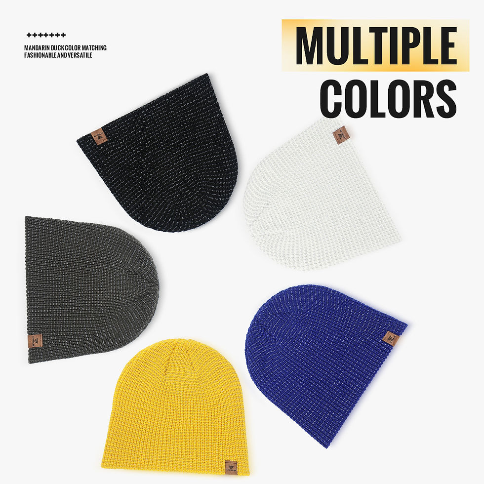 Thumbnail: WRELS Winter Knitted Beanie Hats Warm Night Running Reflective Hat Unisex Windpr