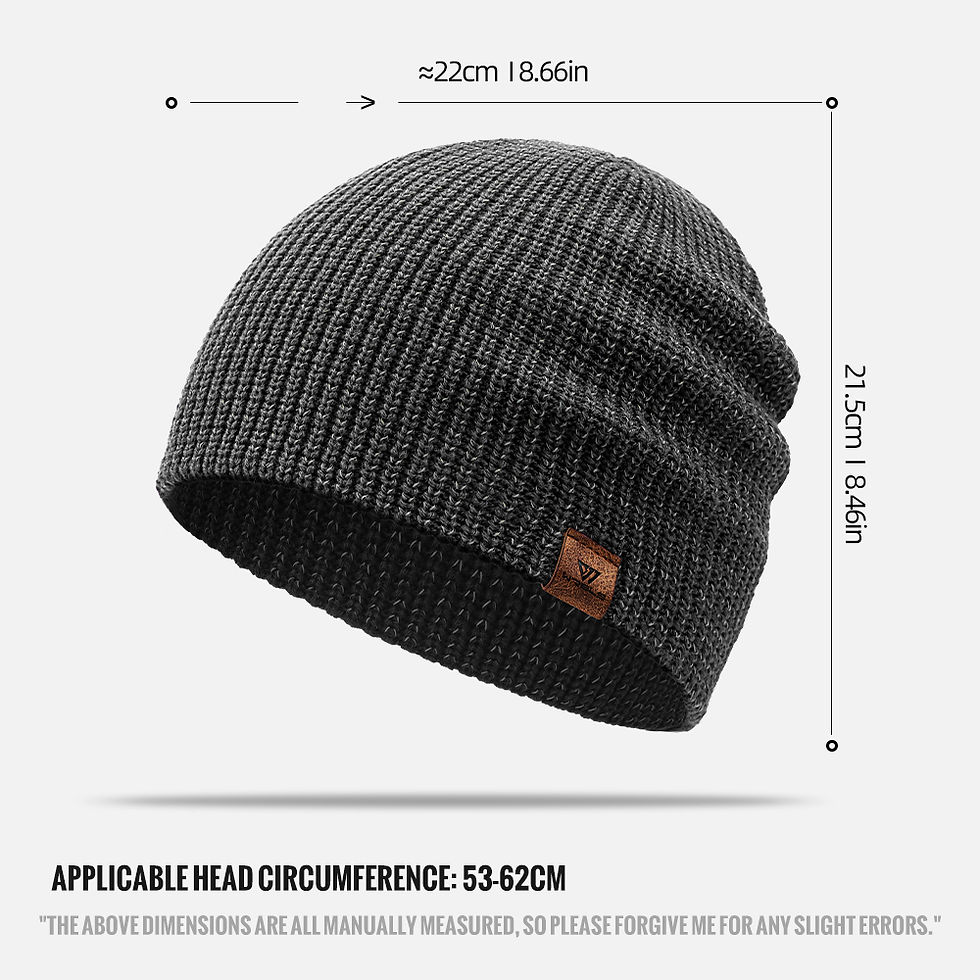 Thumbnail: WRELS Winter Knitted Beanie Hats Warm Night Running Reflective Hat Unisex Windpr