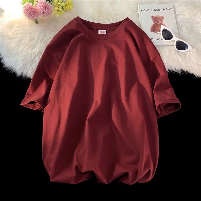 Thumbnail: New Summer Men's T Shirt Fashion Solid Basic Loose Hip Hop Short Sleeve T-Shirts