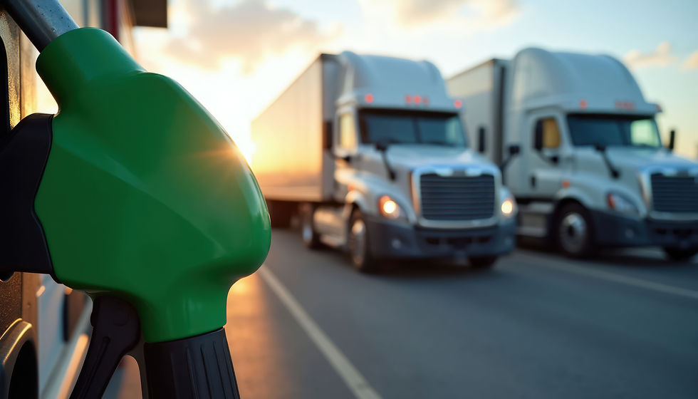 diesel pump handle with semi trucks
