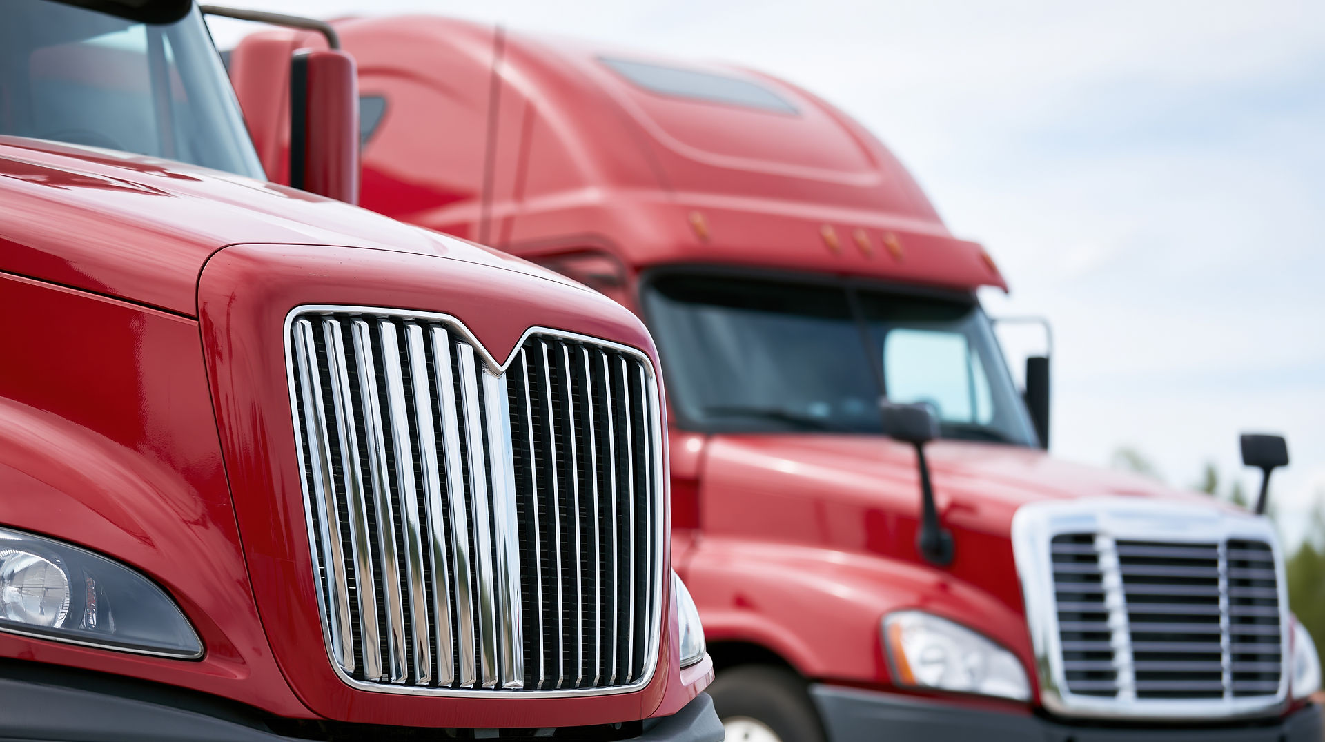 red fleet of trucks
