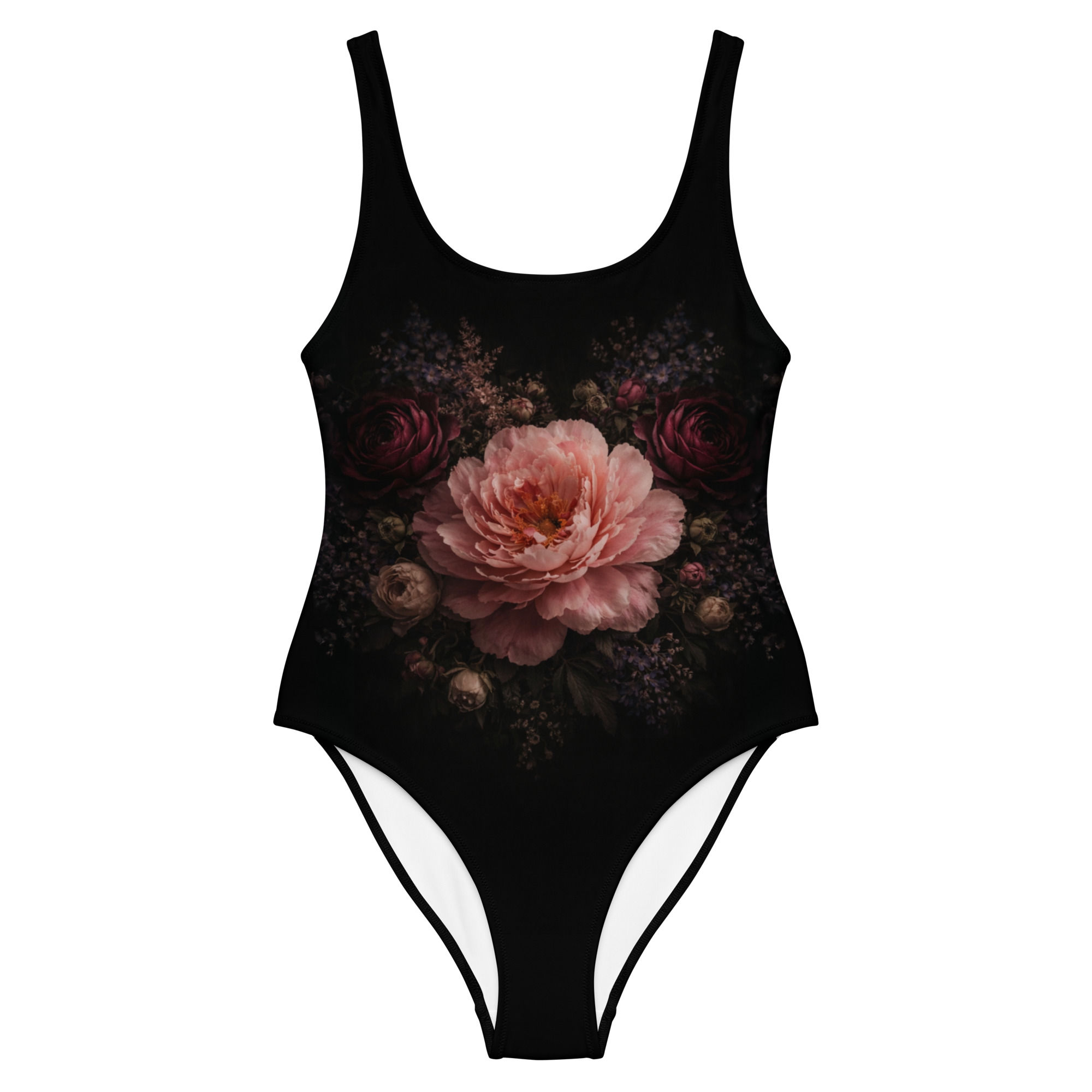 Obsidian Bloom One-Piece Swimsuit