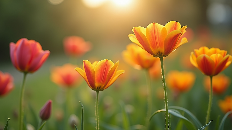 Close-up view of vibrant flowers in a calming garden setting