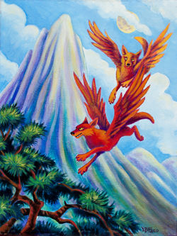 Winged Wolves over Sky Mountain