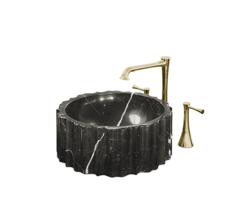Thumbnail: Black Italian Marble Countertop Bathroom Sink, Marble Sink, Vanity Sink