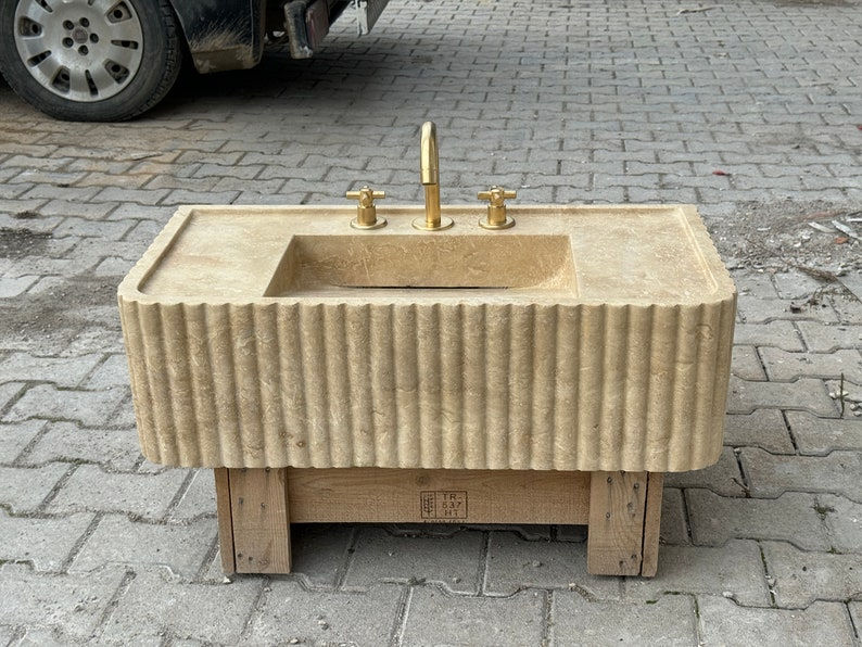 थंबनेल: Luxury Marble Countertop Vanity Washbasin Sink 