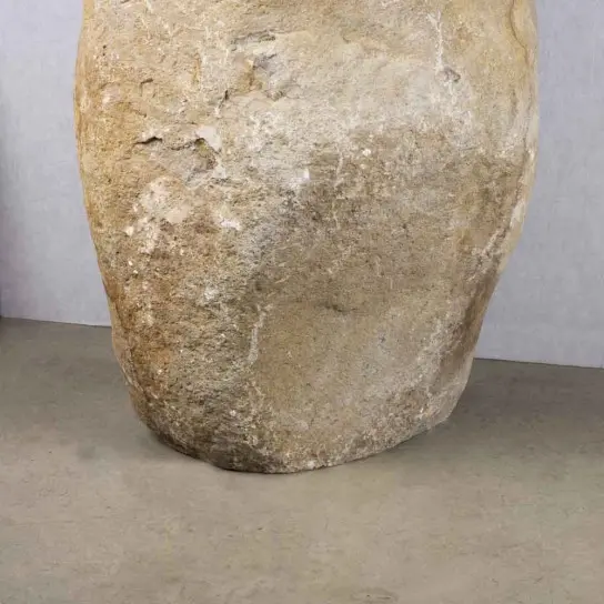 Thumbnail: River Stone Rustic Pedestal Washbasin Sink, Asymmetrical Organic Earthy Raw 