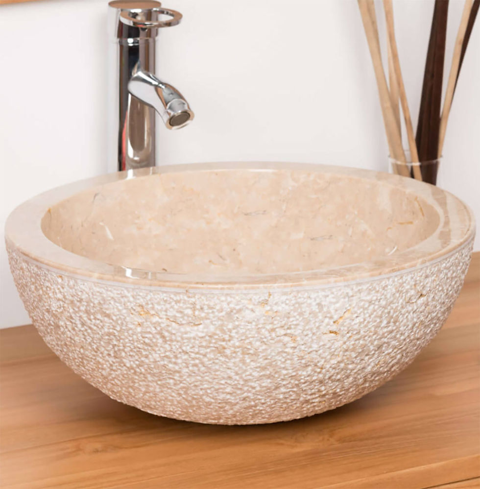 Stone Sink With Hammered Outer Finish