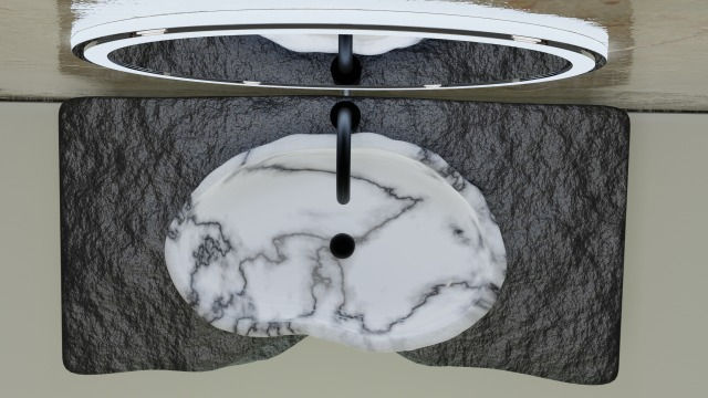 Thumbnail: Natural Marble Irregular Shape Countertop Washbasin Sink  For Bathroom 
