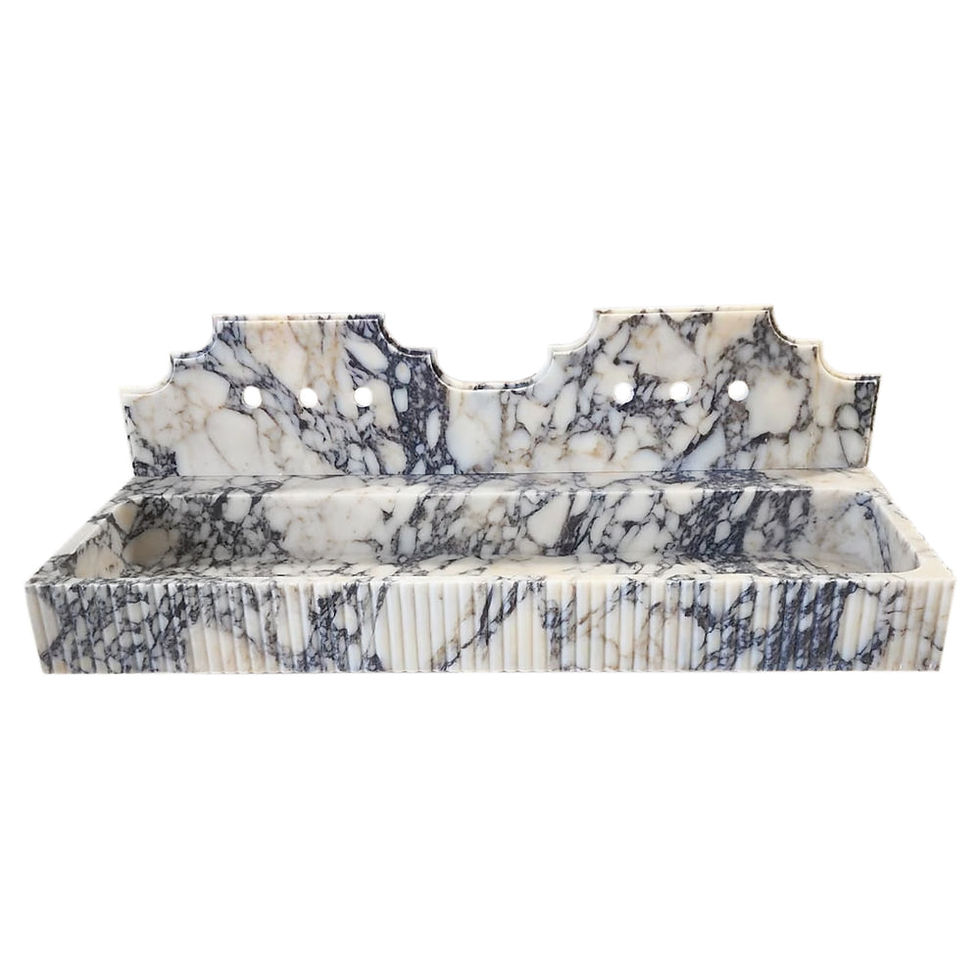 Thumbnail: Calcatta Viola Marble Wall-mount Bathroom Sink Large, Luxury Italian Marble Sink