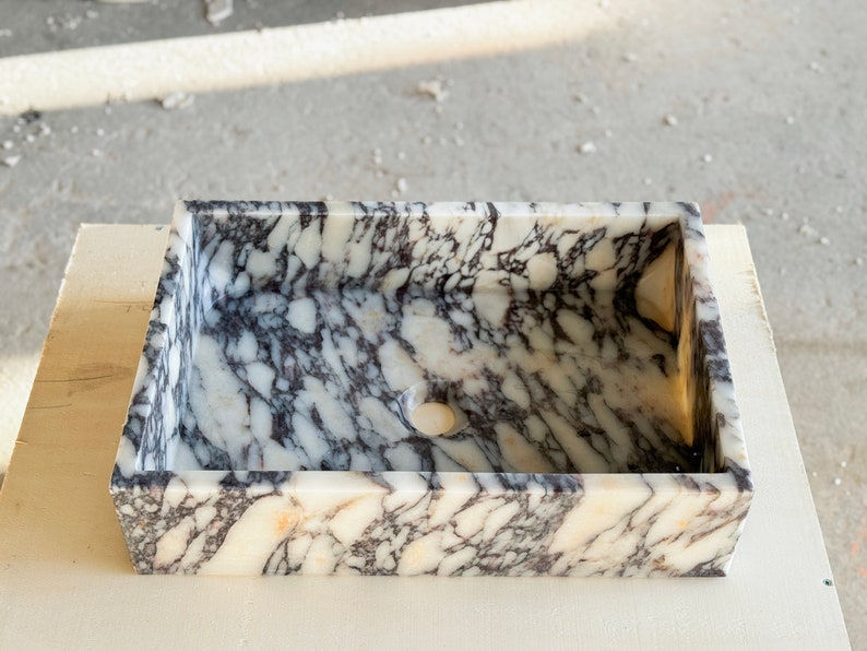Thumbnail: Italian Calacatta Viola Marble Vanity Top Bathroom Sink