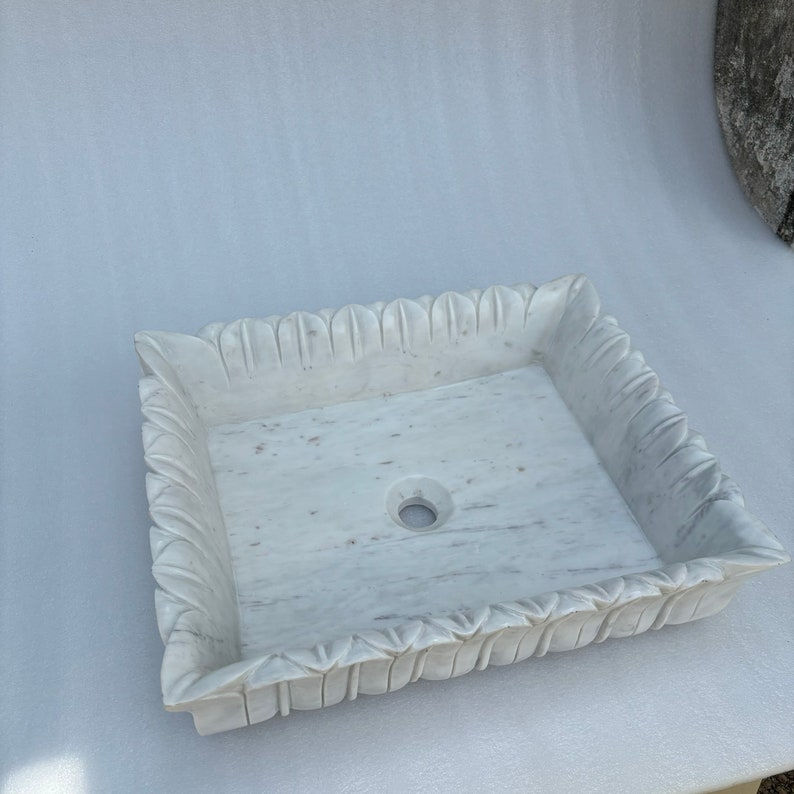 Thumbnail: Marble Hand Carved Countertop Washbasin Sink 