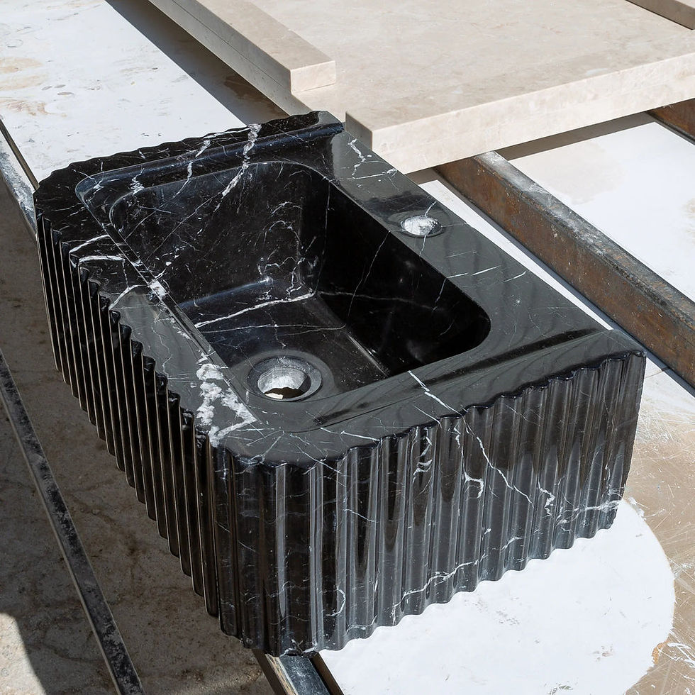 Thumbnail: Grooved Black Marble Washbasin 