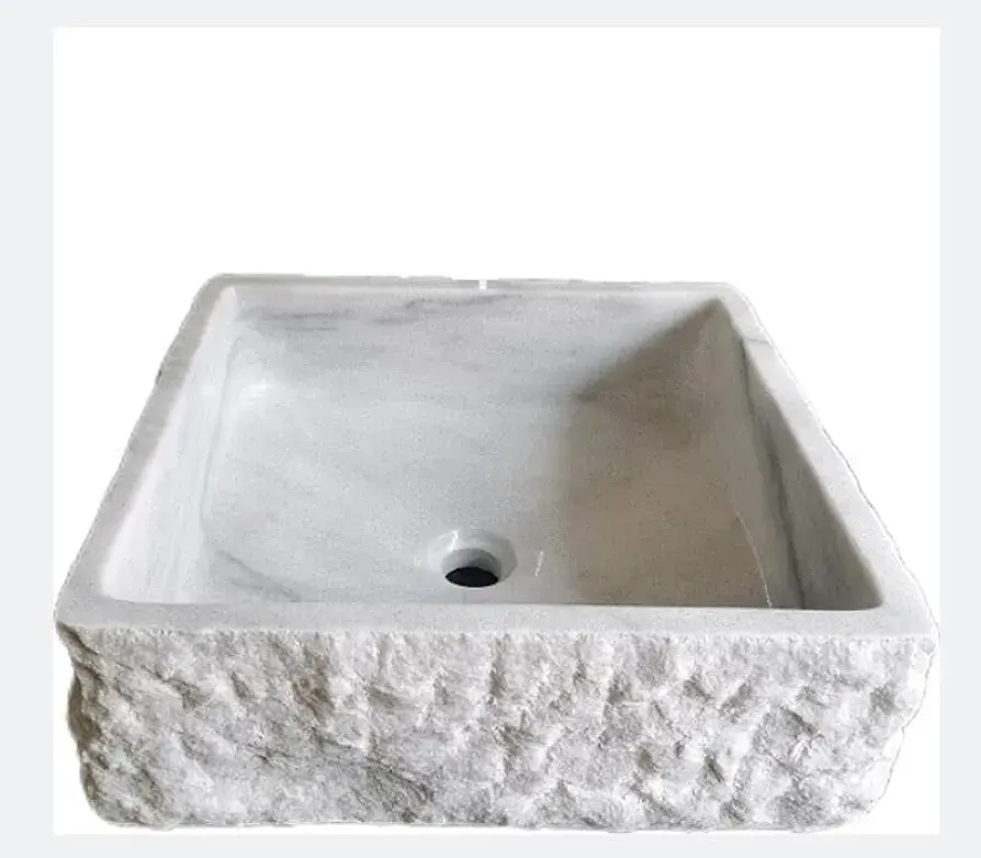 Thumbnail: Rectangle Marble Natural Stone Bathroom Washbasin Sink 