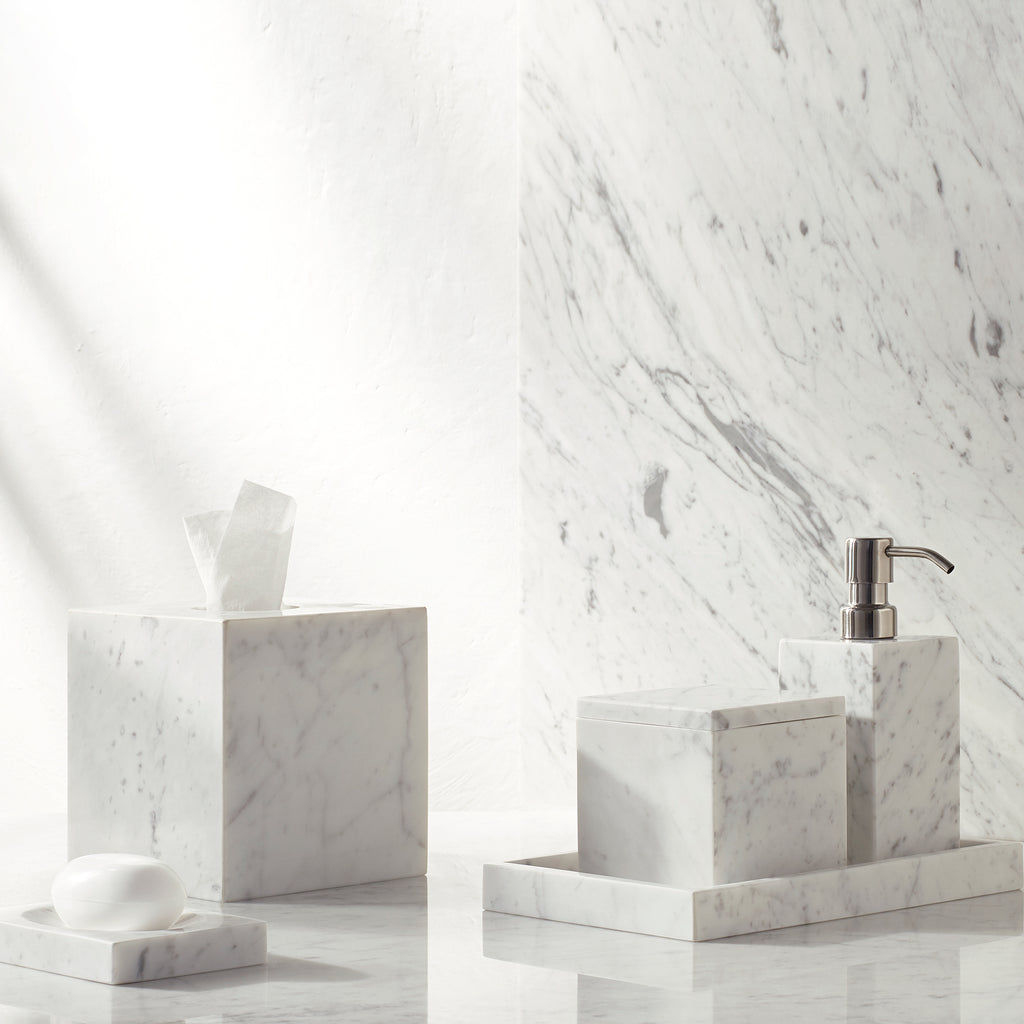 Marble Bathroom Accessories (Set of 9)