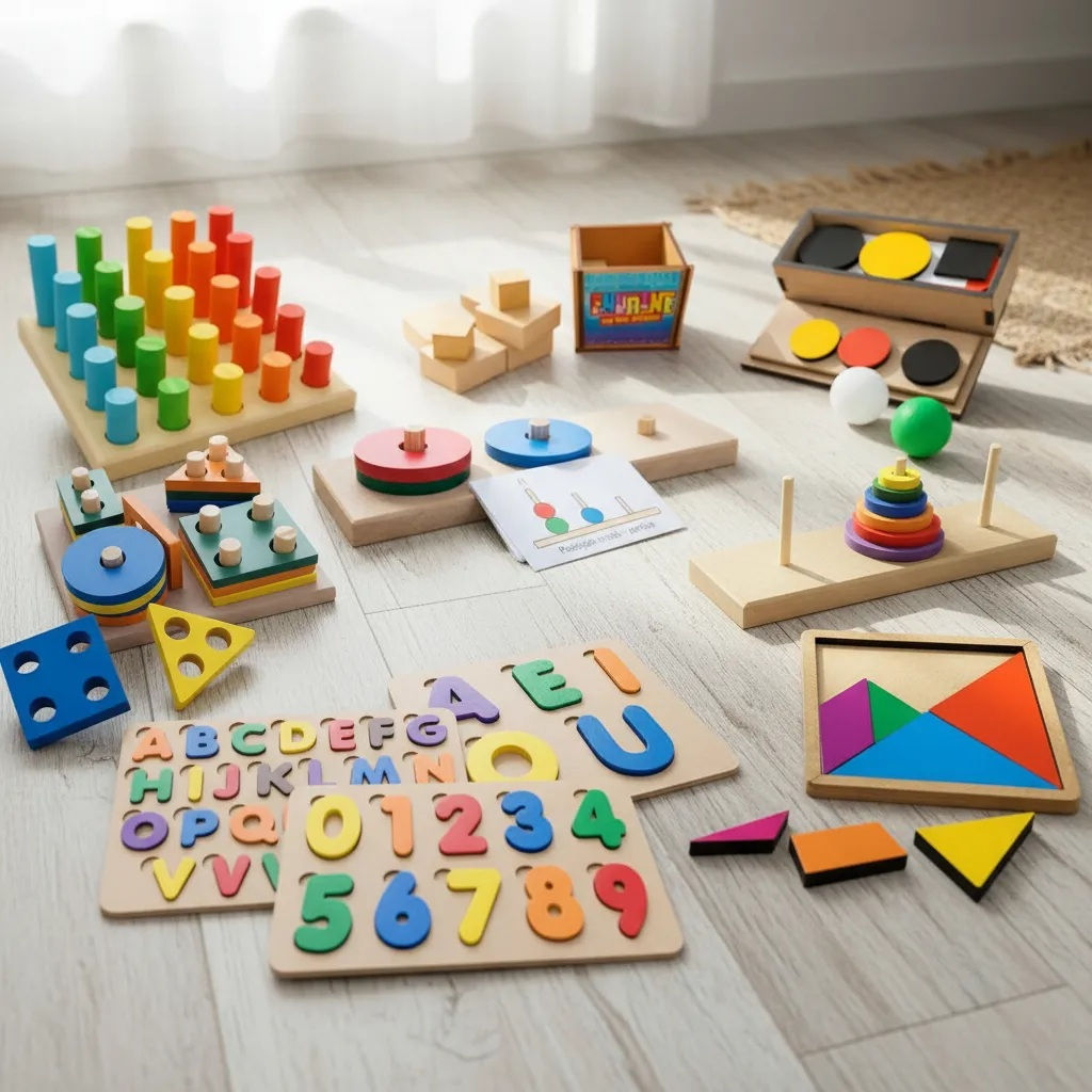 Kit 10 Brinquedos Educativos Infantil em Madeira e EVA