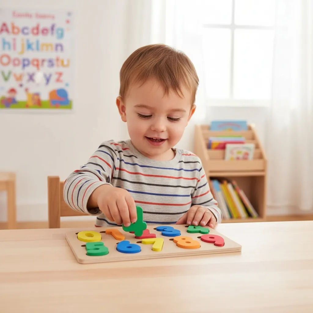 Tabuleiro Numérico Educativo em Madeira e EVA