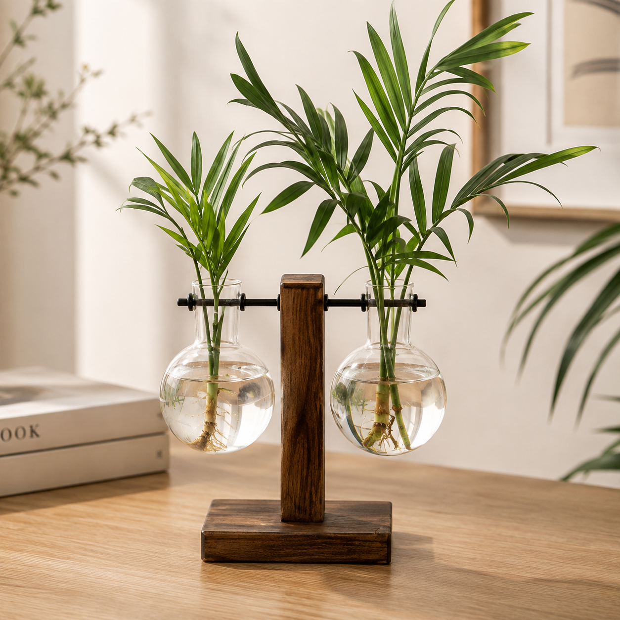 Terrário Hidropônico Duplo Vertical de Vidro