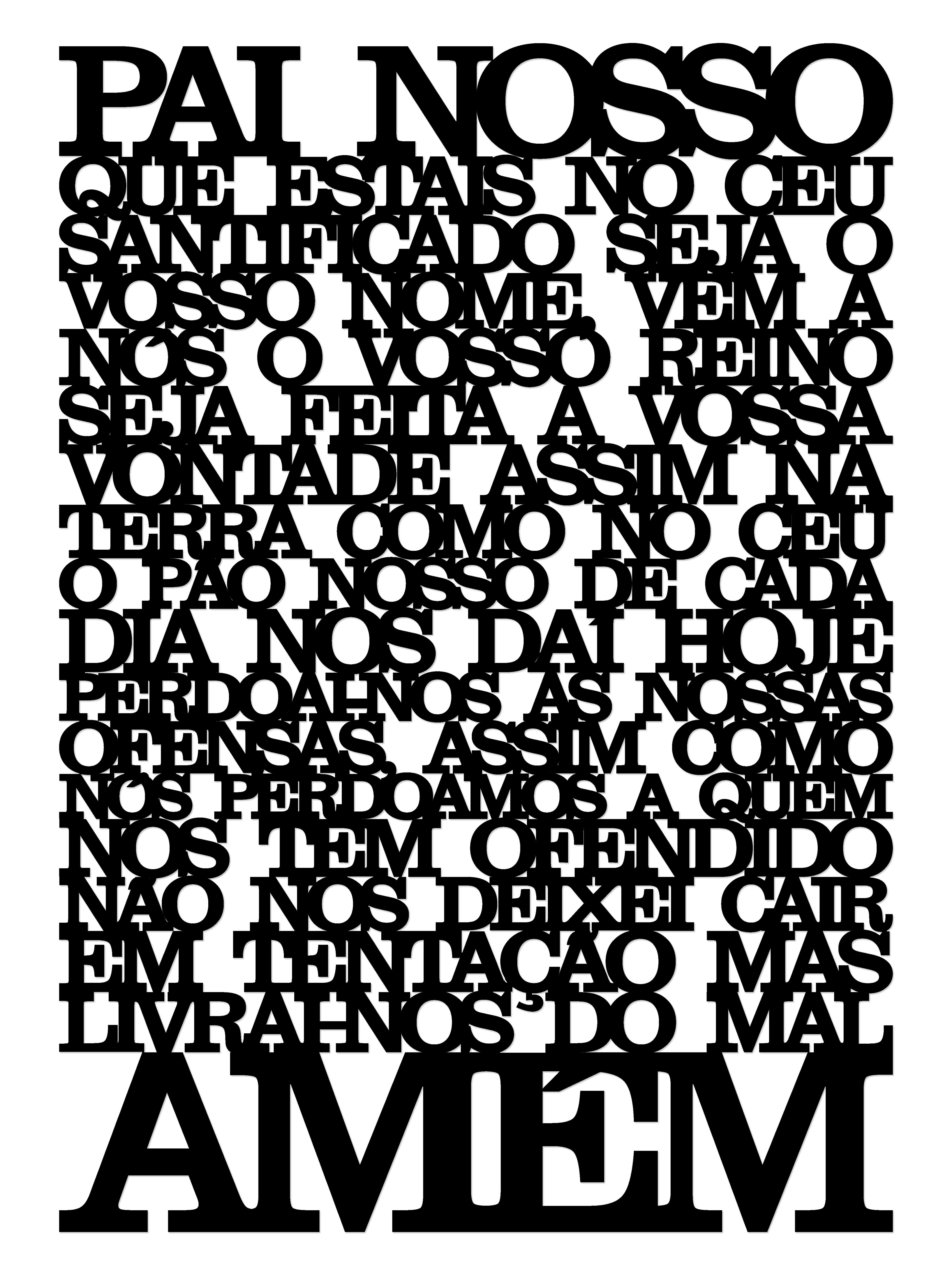 Quadro Pai Nosso em MDF Vazado Preto