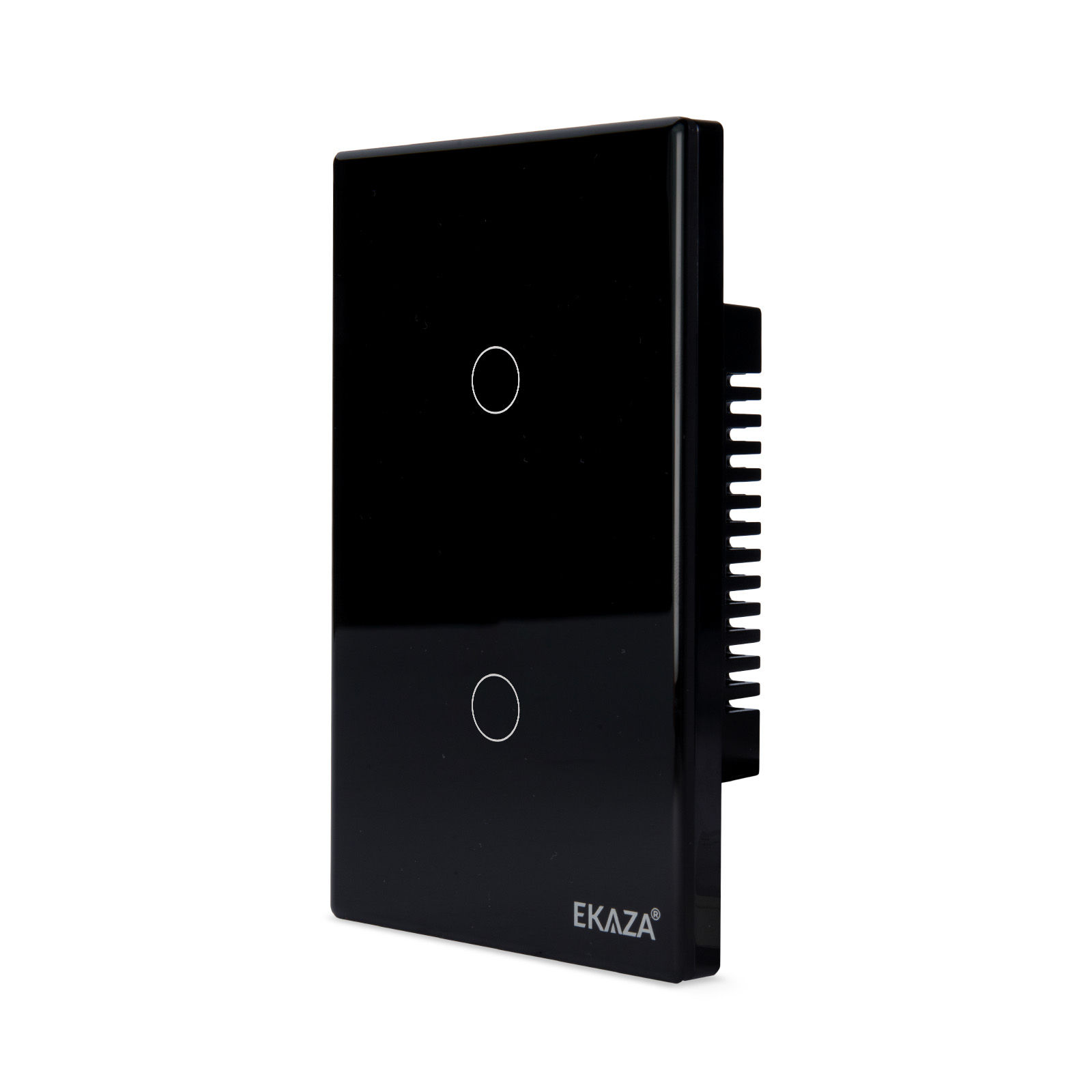 Interruptor Inteligente Touch 2.5D Wifi+BLE 2 Botoes 4x2 Preto - EKAZA