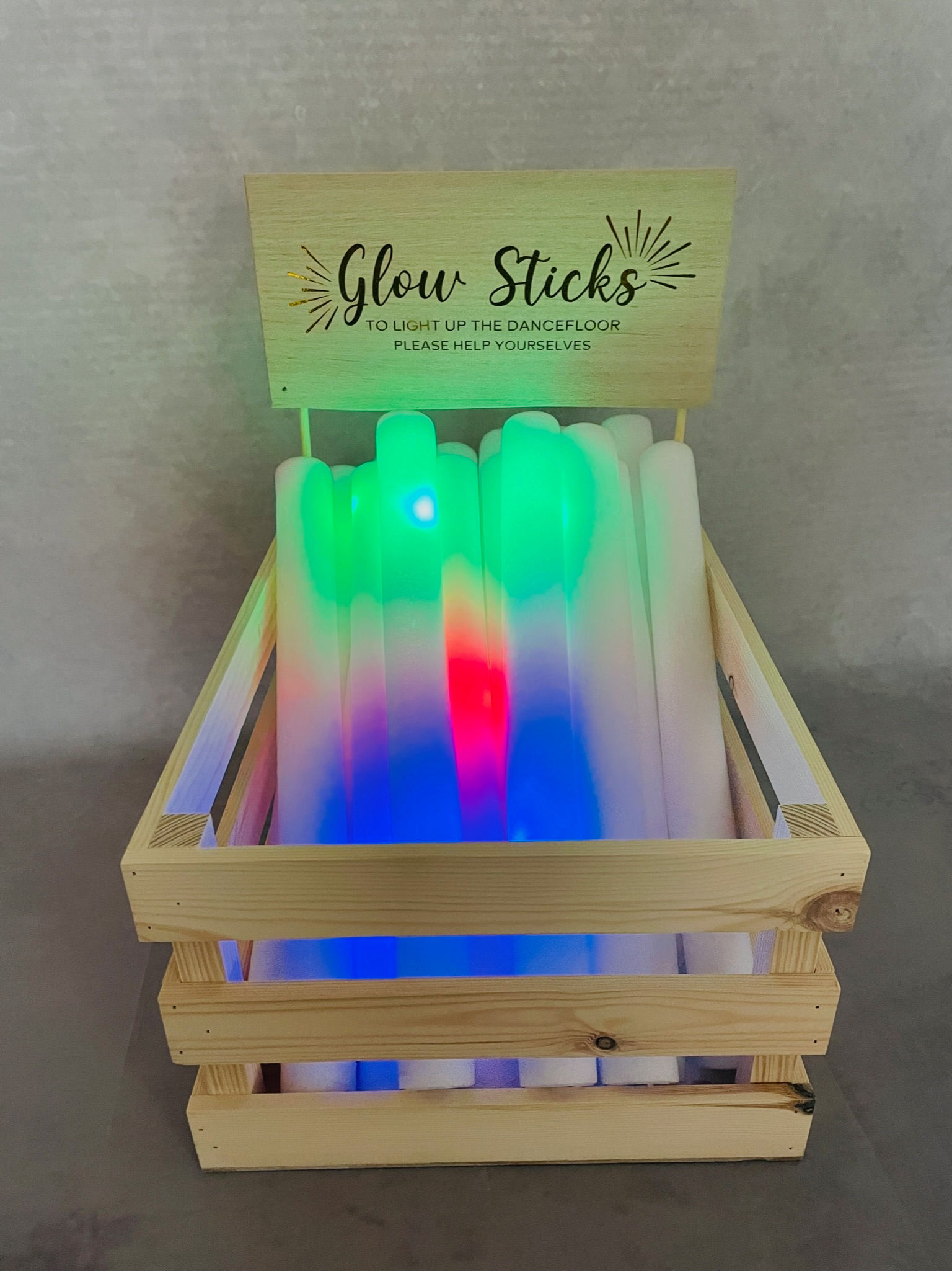 Personalised Party Glowsticks and Crate Bundle