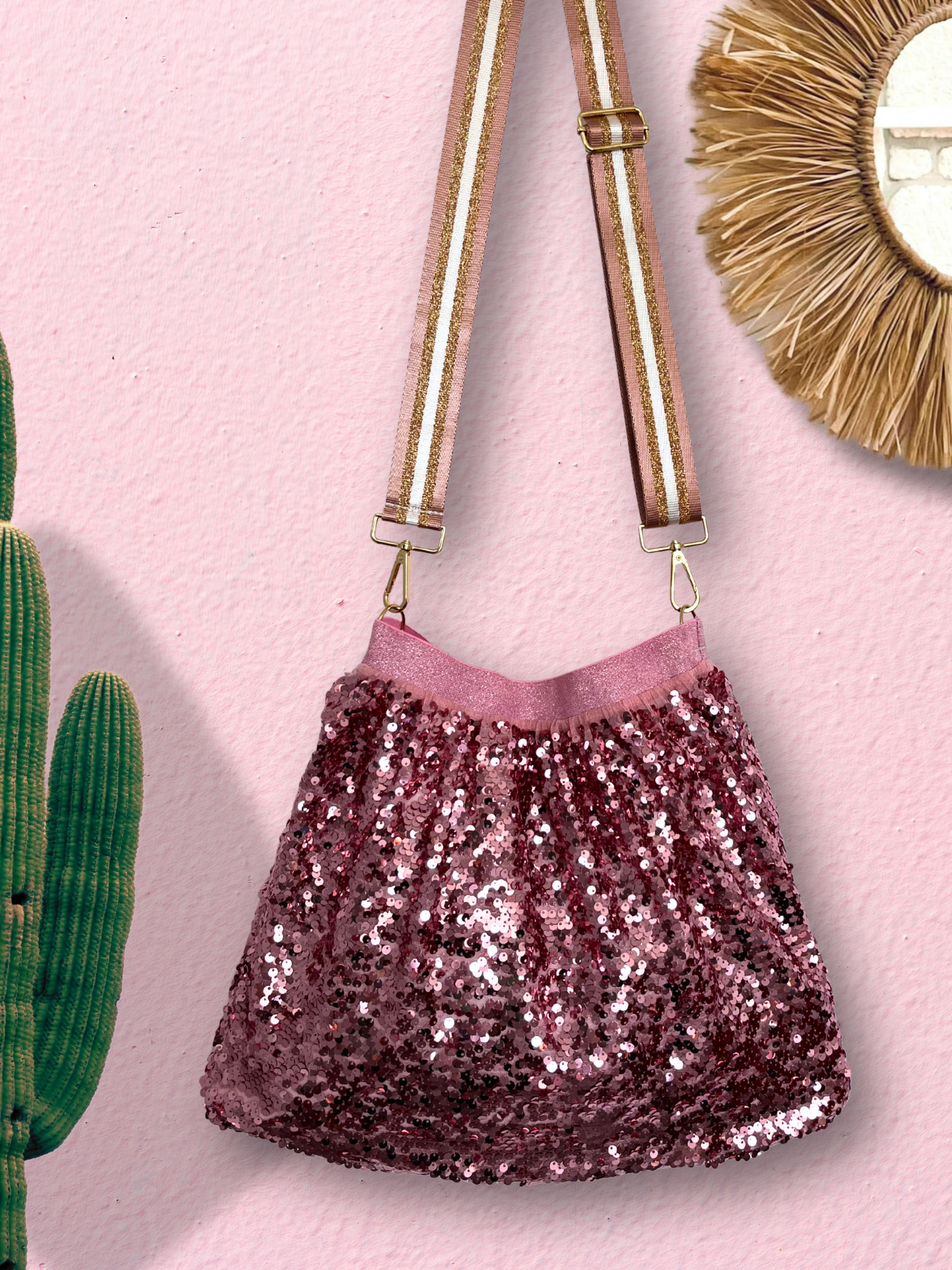 Refashioned Sequin Bag - Perfectly Pink