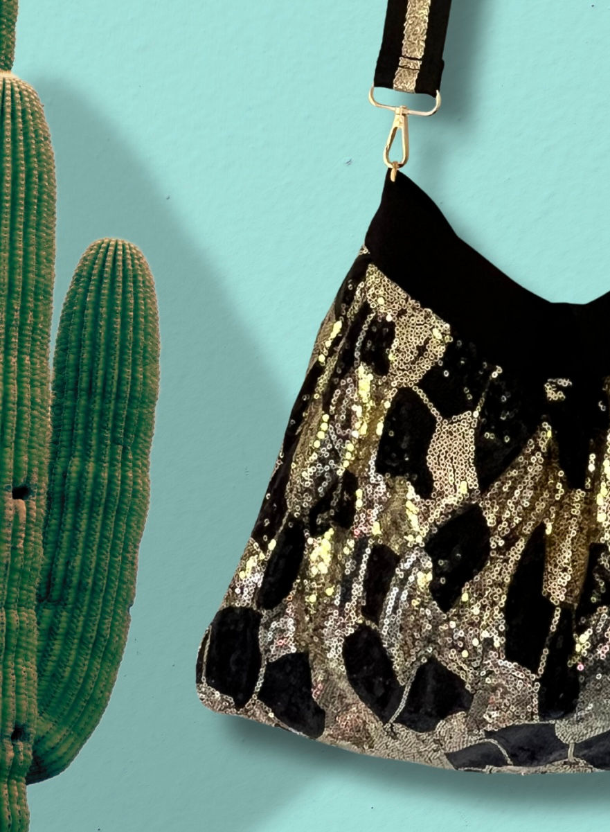 Thumbnail: Refashioned Sequin Bag - Golden Web