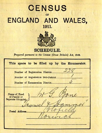 Extract from the 1911 census.