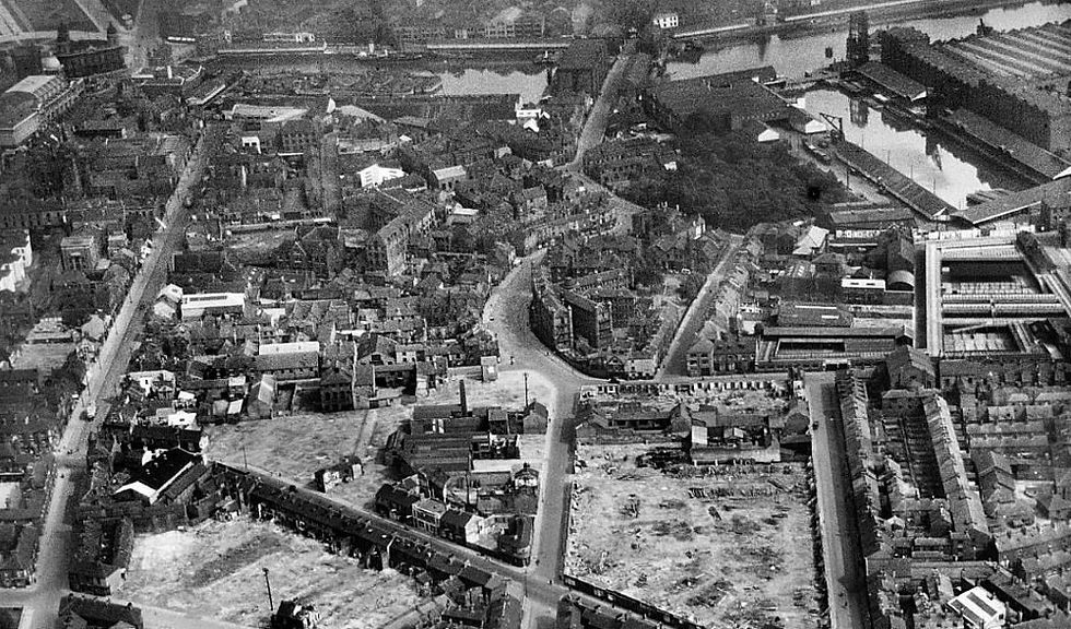 An aerial view of the clearances in 1937.