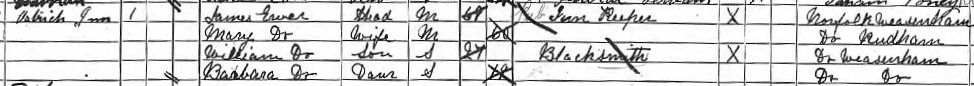 Extract from the 1891 census.
