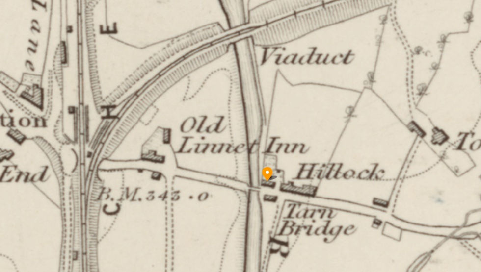 The location of the Punch Bowl on the 1844/45 OS 6-inch mapping.