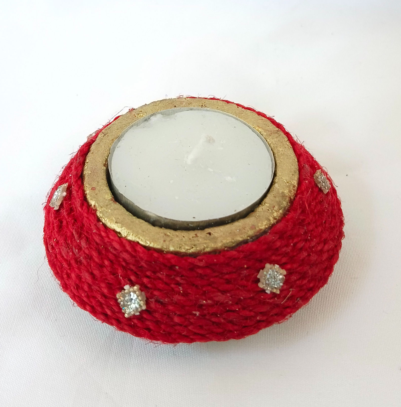 JD-Red-01 - handcrafted designer earthen diya