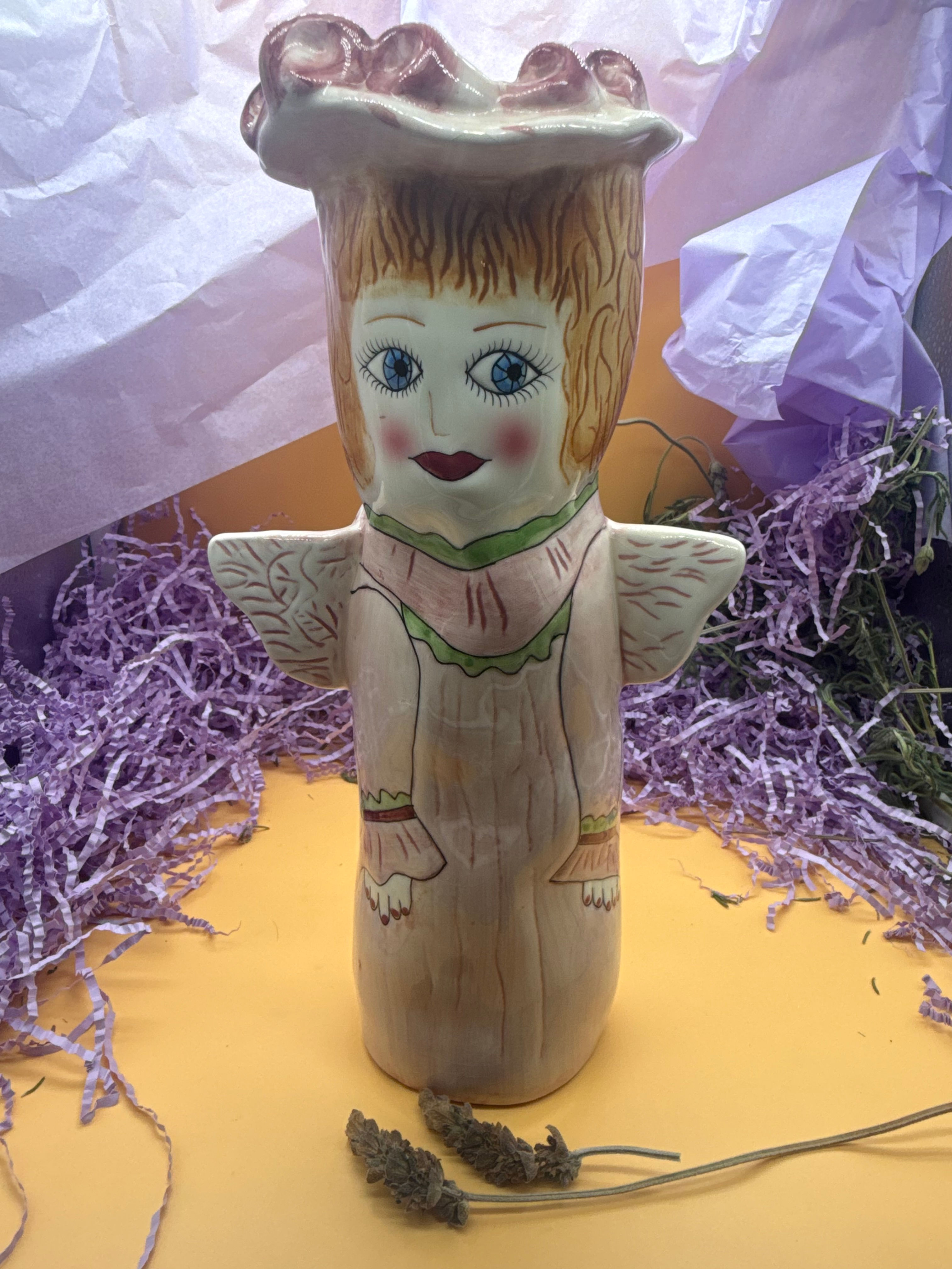 Bella Casa Ceramic Angel Vase