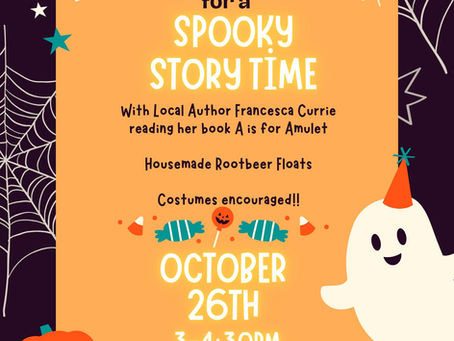 SUNDAY OCTOBER 26th 3-4:30 BOOK READING