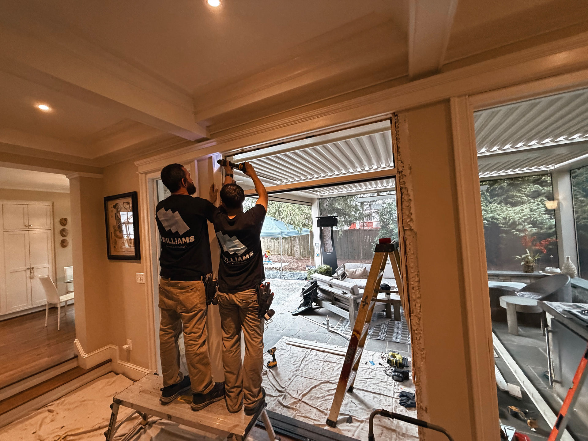 Reframing doorway for French door replacement Chevy Chase MD