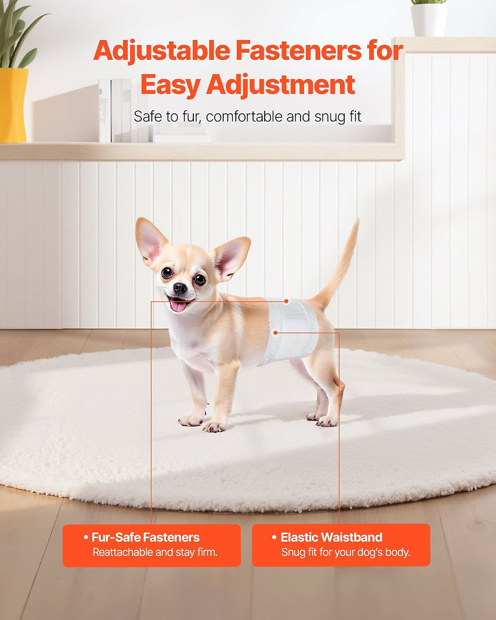 Miniatura: VEVOR Disposable Male Dog Diapers Super Absorbent Male Dog Wrap XS Size 96 Count