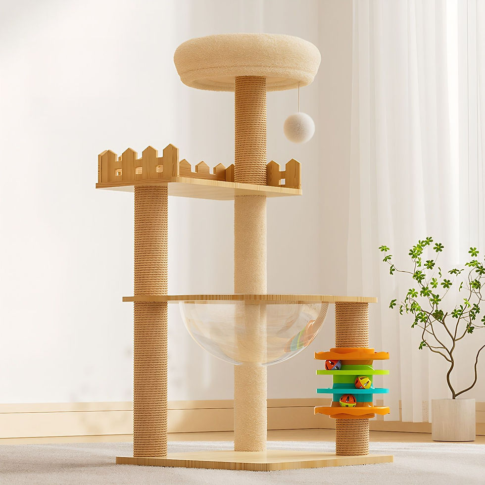Miniatura: 39.3" Modern Cat Tower, Wood Cat Tree Tower for Indoor Cats