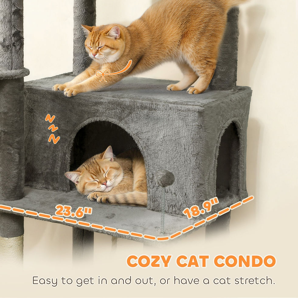 Miniatura: PawHut Multi-Level Cat Tower, 80" Tall Cat Tree